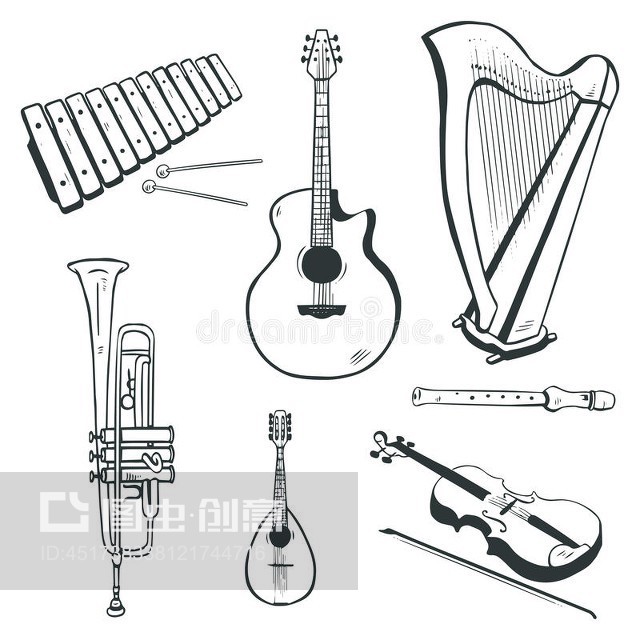 一套乐器Set of musical instruments